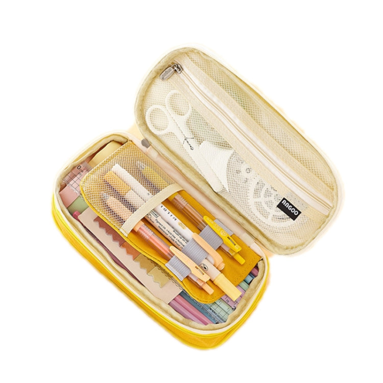 Angoo Cotton And Linen Large Capacity Pencil Stationery Bag, 602 Turmeric / Beige, 589 Shallow Khaki / Beige, 480 Ink Printing, 572 Navy / Beige, 890 Pink, 876 Dark Pink, 883 Gray