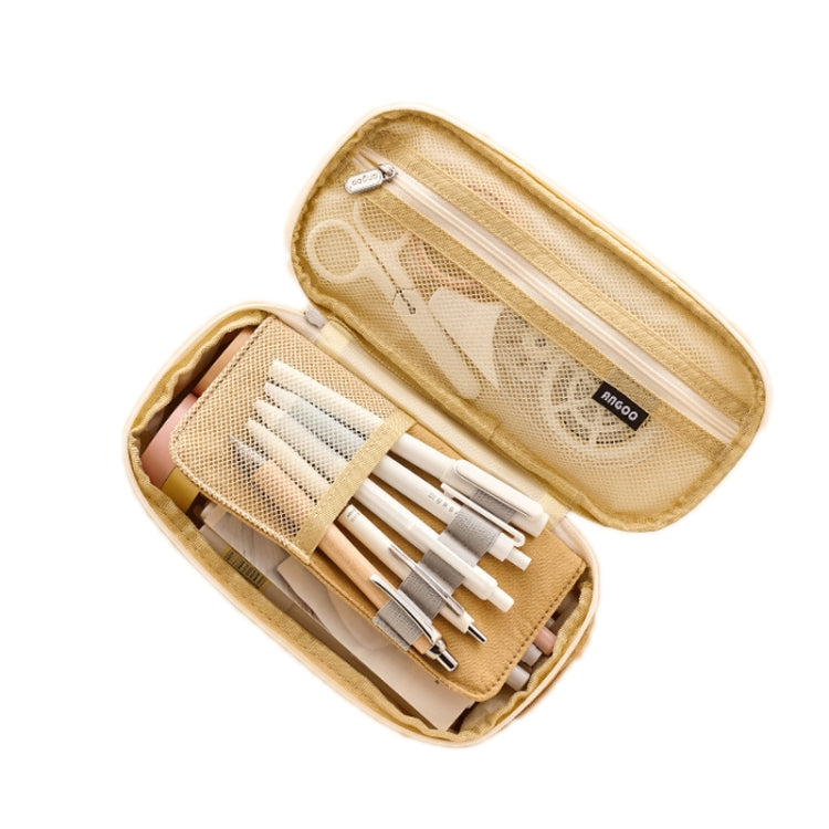 Angoo Cotton And Linen Large Capacity Pencil Stationery Bag, 602 Turmeric / Beige, 589 Shallow Khaki / Beige, 480 Ink Printing, 572 Navy / Beige, 890 Pink, 876 Dark Pink, 883 Gray