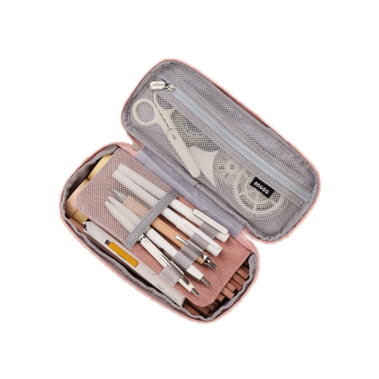 Angoo Cotton And Linen Large Capacity Pencil Stationery Bag, 602 Turmeric / Beige, 589 Shallow Khaki / Beige, 480 Ink Printing, 572 Navy / Beige, 890 Pink, 876 Dark Pink, 883 Gray