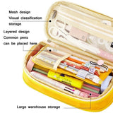 Angoo Cotton And Linen Large Capacity Pencil Stationery Bag, 602 Turmeric / Beige, 589 Shallow Khaki / Beige, 480 Ink Printing, 572 Navy / Beige, 890 Pink, 876 Dark Pink, 883 Gray