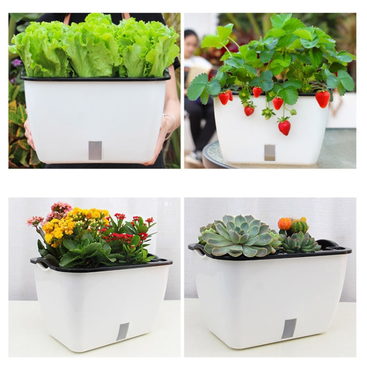 Family Balcony Rectangular Plastic Self-Absorbent Vegetable Growing Pot Flower Pot, Style:, SC01 Extra Large Pot, SC02 Big Pot