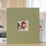 10 Inch 20 Pages/40P Cloth Photo Album Self-Adhesive DIY Laminated Photo Album, Red, Green, Ginger Yellow, Gray Green