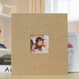 10 Inch 20 Pages/40P Cloth Photo Album Self-Adhesive DIY Laminated Photo Album, Red, Green, Ginger Yellow, Gray Ginger Yellow