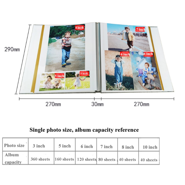10 Inch 20 Pages/40P Cloth Photo Album Self-Adhesive DIY Laminated Photo Album, Red, Green, Ginger Yellow, Gray