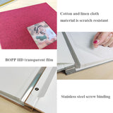 10 Inch 20 Pages/40P Cloth Photo Album Self-Adhesive DIY Laminated Photo Album, Red, Green, Ginger Yellow, Gray
