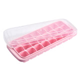 Creative 24 Grid Silicone Ice Tray Home Large Ice Cube Mold Ice Box with Lid, Light Pink, Sky Blue, Mint Green