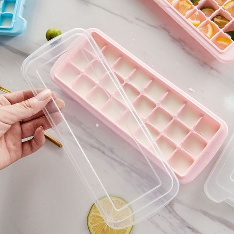 Creative 24 Grid Silicone Ice Tray Home Large Ice Cube Mold Ice Box with Lid, Light Pink, Sky Blue, Mint Green