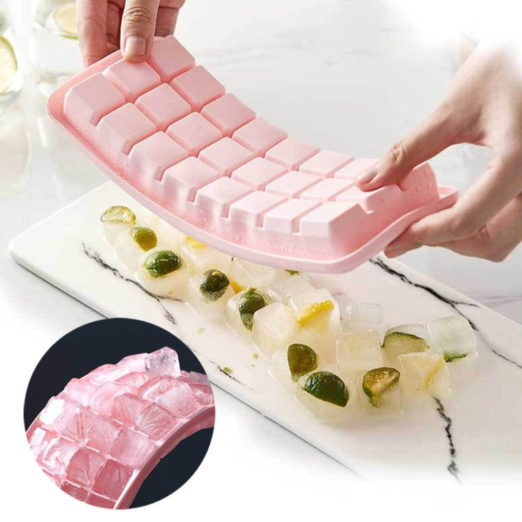 Creative 24 Grid Silicone Ice Tray Home Large Ice Cube Mold Ice Box with Lid, Light Pink, Sky Blue, Mint Green