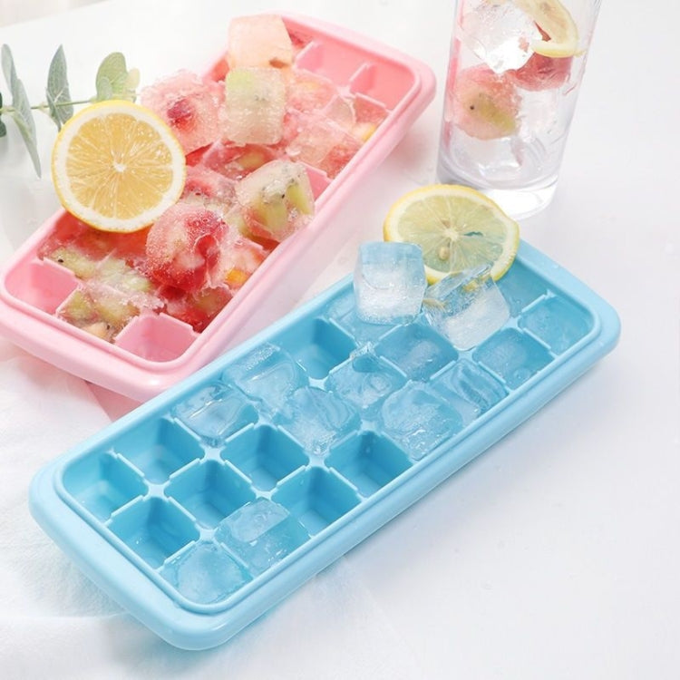 Creative 24 Grid Silicone Ice Tray Home Large Ice Cube Mold Ice Box with Lid, Light Pink, Sky Blue, Mint Green