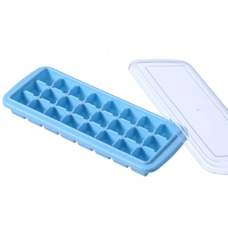 Creative 24 Grid Silicone Ice Tray Home Large Ice Cube Mold Ice Box with Lid, Light Pink, Sky Blue, Mint Green