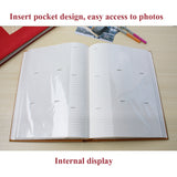 4R 6 Inch 300 Sheets Cloth Photo Album Retro Insert Photo Album Postcard Storage Photo Album, Red, Green, White, Orange