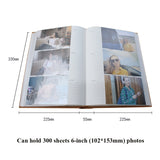 4R 6 Inch 300 Sheets Cloth Photo Album Retro Insert Photo Album Postcard Storage Photo Album, Red, Green, White, Orange