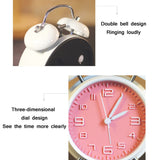 4 Inch Bedroom Bedside Stereo Digital Silent Alarm Clock With Light, White Shell Pink Surface, White Shell Blue Surface, White Shell Green Surface, White Shell Red Surface, White Shell White Surface, 4 inch convex powder shell, Blue Shell Blue Surface...