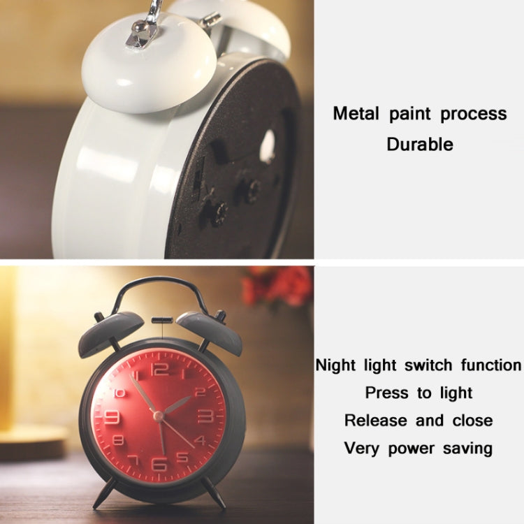 4 Inch Bedroom Bedside Stereo Digital Silent Alarm Clock With Light, White Shell Pink Surface, White Shell Blue Surface, White Shell Green Surface, White Shell Red Surface, White Shell White Surface, 4 inch convex powder shell, Blue Shell Blue Surface...