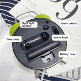 Children Cartoon Apple-Shaped Bedside Mute Desk Clock Metal Bell Digital Alarm Clock, Red, Blue, Pink