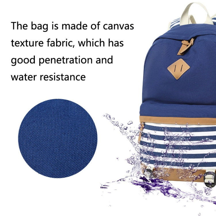 3 PCS/Set Canvas Leisure Backpack Large Capacity Printed School Bag, Green, Black, Navy Blue, Pink, Grey