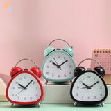 Student Metal Retro Digital Alarm Clock With Light, Red, Green, Black