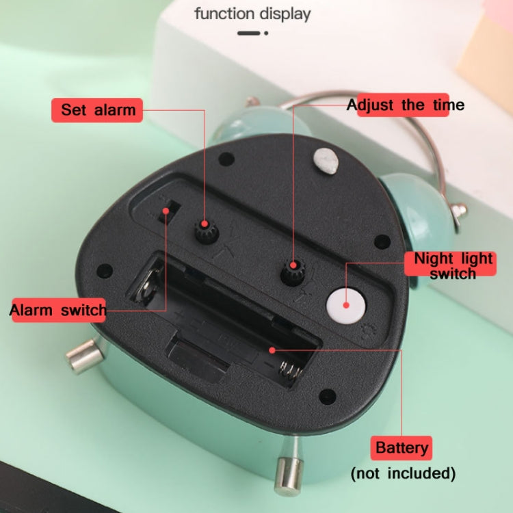 Student Metal Retro Digital Alarm Clock With Light, Red, Green, Black