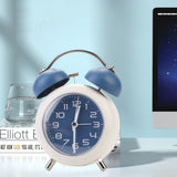 Bedroom Desktop Metal Digital Mechanical Alarm Clock Living Room Silent Clock With Night Light, Green, Blue, Coffee Color, Pink