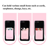 Stretch Lycra Mobile Phone Back Sticker Card Holder Phone Back Wallet Bus Bank Card Holder, Black, Red, Pink, Green, Rose Red, White, Deep Blue, Water Blue, Purple, Brown, Dark Blue, Dark Gray, Gold, Gray