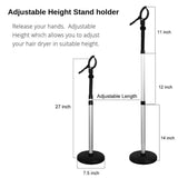 Stainless Steel Hair Dryer Storage Bracket Lazy Hair Dryer Hairdressing Bracket, Landing Models, Suction Cup 1, Suction Cup 2