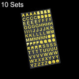 10 Sets Hand Account Alphanumeric Sticker Diary Plan DIY Sticker Set, Bronze Physical Letter, Bronze Cartoon Letter, Bronze Number, Hot Silver Physical Letter, Hot Silver Cartoon Letter, Hot Silver Number Bronze Physical Letter