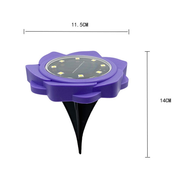 2 PCS 8 LEDs Solar Petals Buried Lamp Waterproof Garden Lawn Light, Specification:, Purple Lily (White Light), Purple Lily (Warm Light), Purple Lily (Colorful Light), Red Rose (White Light), Red Rose (Warm Light), Red Rose (Colorful Light)             ...