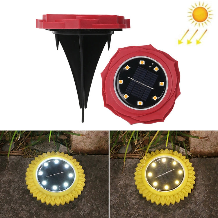 2 PCS 8 LEDs Solar Petals Buried Lamp Waterproof Garden Lawn Light, Specification:, Purple Lily (White Light), Purple Lily (Warm Light), Purple Lily (Colorful Light), Red Rose (White Light), Red Rose (Warm Light), Red Rose (Colorful Light)             ... Red Rose (Warm Light)