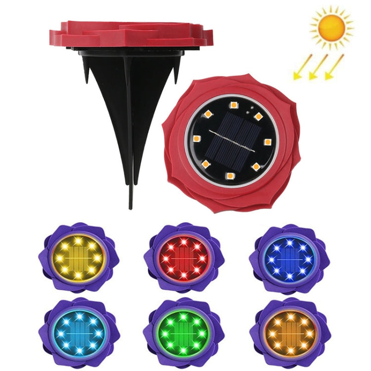 2 PCS 8 LEDs Solar Petals Buried Lamp Waterproof Garden Lawn Light, Specification:, Purple Lily (White Light), Purple Lily (Warm Light), Purple Lily (Colorful Light), Red Rose (White Light), Red Rose (Warm Light), Red Rose (Colorful Light)             ... Red Rose (Colorful Light)