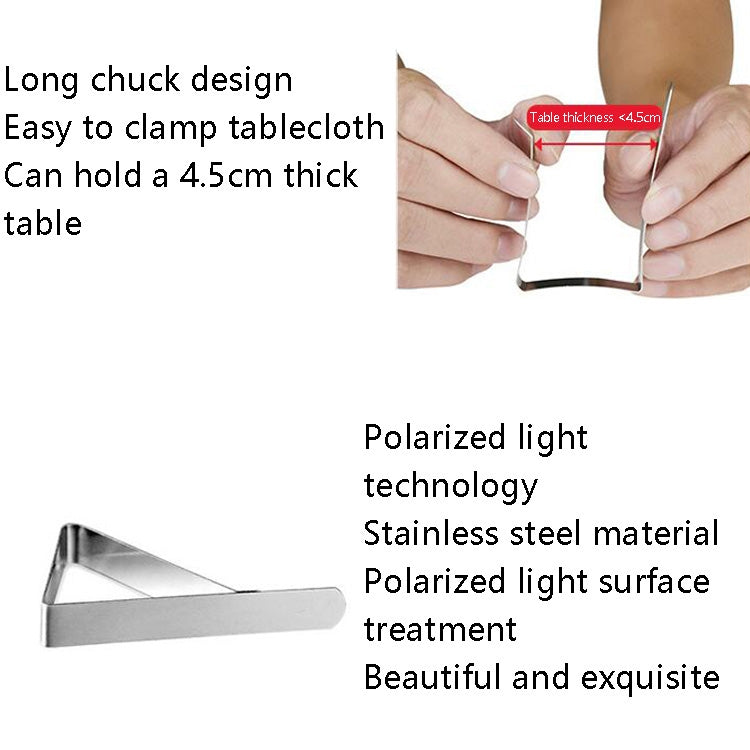 30 PCS Stainless Steel Tablecloth Clip Triangle Table Clamp Picnic Flexible Clip, 30 PCS(Classic ), 30 PCS (Wave)