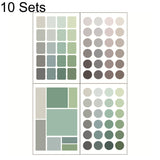 10 Sets YZCSBQ Multifunctional Color Label Sticker Index Sticky Note, Pink, Yellow, Green, Purple Green