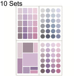 10 Sets YZCSBQ Multifunctional Color Label Sticker Index Sticky Note, Pink, Yellow, Green, Purple Purple