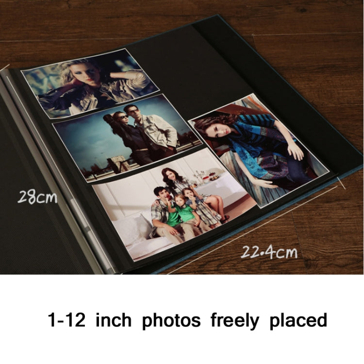 12 inch Suede Handmade DIY Pasted Film Photo Album, Black Gilt, Red Dust Family, Persian Blue, Premium Grey Coffee, Golden Year