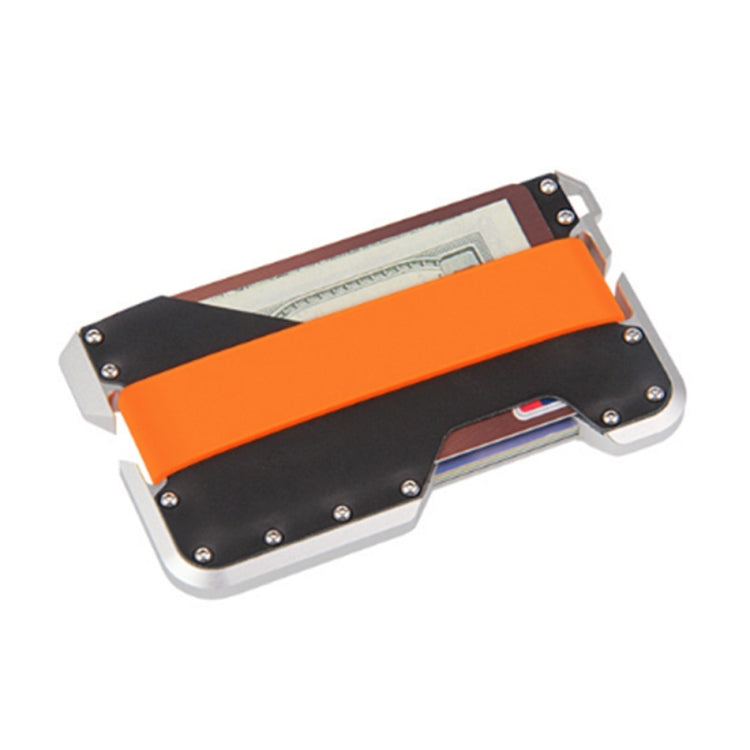 JK02 Metal Card Holder RFID Anti-Theft Leather Wallet EDC Multifunctional Stainless Steel Aluminum Alloy Card Holder, Black, Black+ Khaki +Black, Black+Black + Orange, Black + Khaki + Orange, Silver + Black + Black, Silver + Khaki + Black        ...