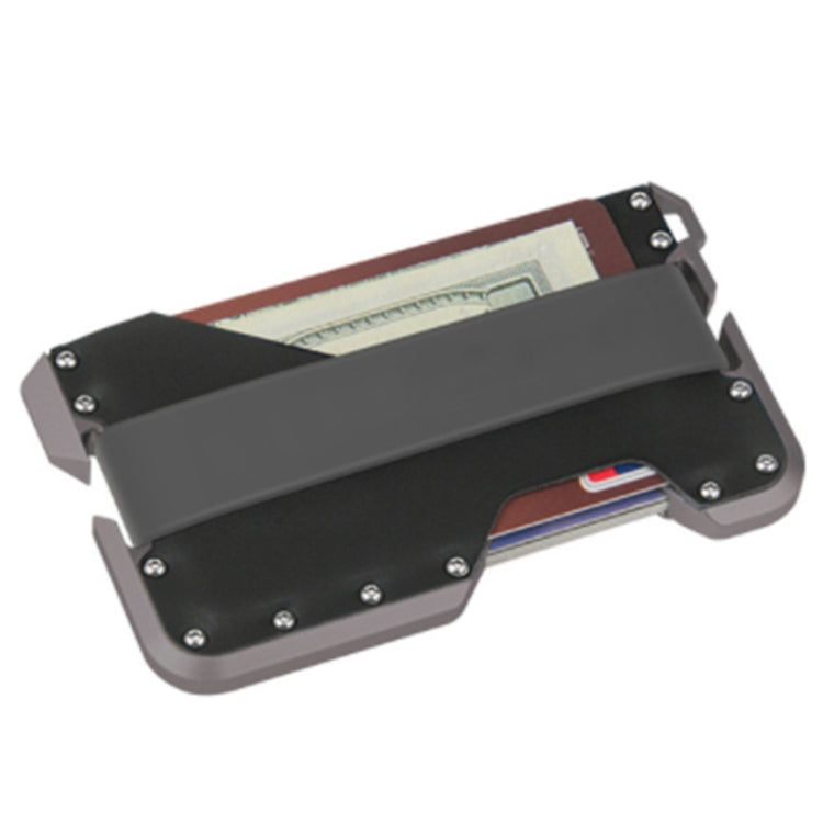 JK02 Metal Card Holder RFID Anti-Theft Leather Wallet EDC Multifunctional Stainless Steel Aluminum Alloy Card Holder, Black, Black+ Khaki +Black, Black+Black + Orange, Black + Khaki + Orange, Silver + Black + Black, Silver + Khaki + Black        ...