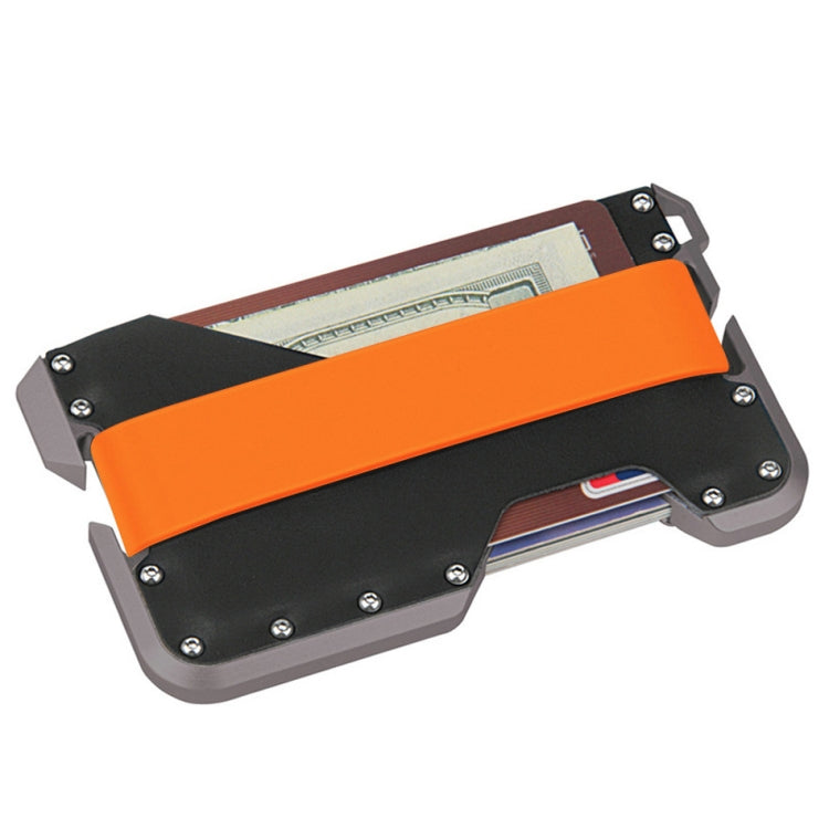 JK02 Metal Card Holder RFID Anti-Theft Leather Wallet EDC Multifunctional Stainless Steel Aluminum Alloy Card Holder, Black, Black+ Khaki +Black, Black+Black + Orange, Black + Khaki + Orange, Silver + Black + Black, Silver + Khaki + Black        ...