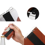 JK02 Metal Card Holder RFID Anti-Theft Leather Wallet EDC Multifunctional Stainless Steel Aluminum Alloy Card Holder, Black, Black+ Khaki +Black, Black+Black + Orange, Black + Khaki + Orange, Silver + Black + Black, Silver + Khaki + Black        ...