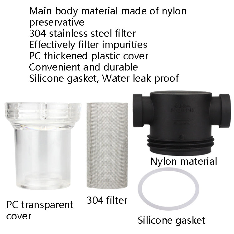 Water Pipe Front Plastic Filter Garden Irrigation Water Purifier, Specification:, 4 Points Interface 40 Mesh, 6 Points Interface 40 Mesh, 1 inch Interface 40 Mesh, 4 Points Interface 80 Mesh, 6 Points Interface 80 Mesh, 1 inch Interface 80 Mesh        ...