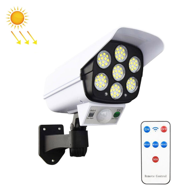 Solar Sensor LED Wall Light Simulation Surveillance Camera Glare Anti-Thief Street Lamp, Style:, Remote Control (42LED), Remote Control (77LED)