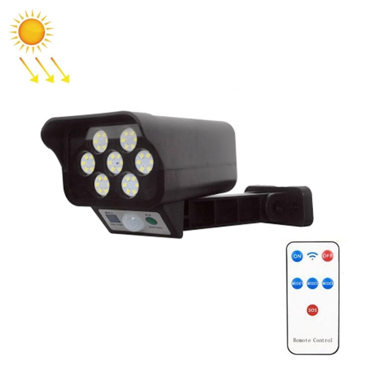 Solar Sensor LED Wall Light Simulation Surveillance Camera Glare Anti-Thief Street Lamp, Style:, Remote Control (42LED), Remote Control (77LED)
