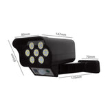 Solar Sensor LED Wall Light Simulation Surveillance Camera Glare Anti-Thief Street Lamp, Style:, Remote Control (42LED), Remote Control (77LED)
