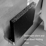 TX-116N-UP Bathroom Shower Seat Elderly Household Wall-Mounted Toilet Folding Stool, Black, White