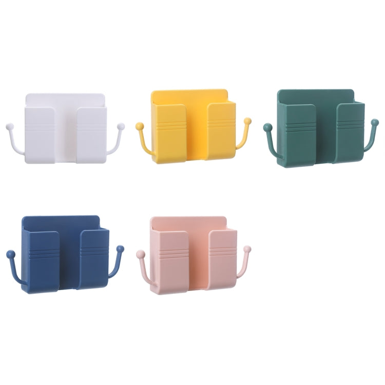 10 PCS Wall-Mounted Remote Control Storage Box Bedside Mobile Phone Charging Stand, 10 PCS Yellow, 10 PCS Green, 10 PCS Blue, 10 PCS Pink, 10 PCS White