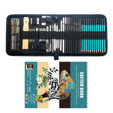 50 in 1 Sketch Pencil Tool Set High-Gloss Metal Pen Carbon Pen Painting Art Set, 50 in 1 Sketch Pencil Tool