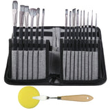 17 in 1 Acrylic Paint Brush Multi-Purpose Nylon Wool Watercolor Paint Brush Art Painting Material Qith Canvas Painting Bag, 17 in 1