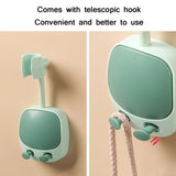 2 PCS Punch-Free Universal Moving Head Shower Bracket Bathroom Adjustable Shower Head Fixing Frame, White