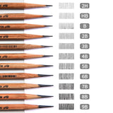 12pcs /Box Marco 7001 Sketch Pencil Children Original Wooden Word Learning Stationery Art Calligraphy Drawing Pencil, HB, 2B, 2H, B, 3B, 4B, 5B, 6B, 7B, 8B, 9B