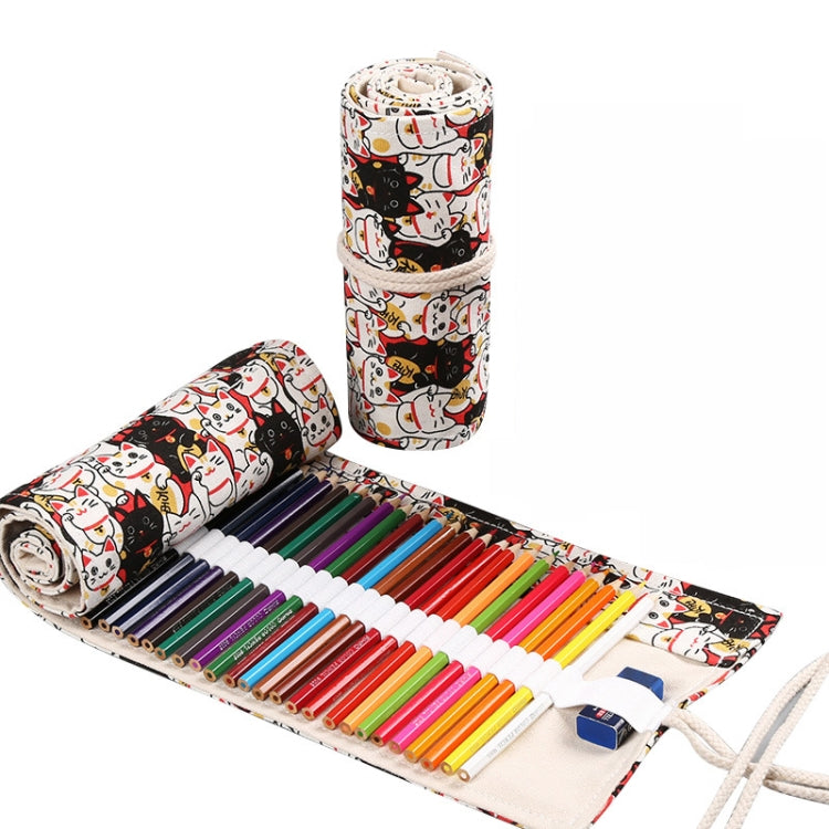 Handmade Canvas Pen Curtain Large-Capacity Pencil Case For Boys And Girls Color Pencil Sketch Stationery Box, 12 Holes, 24 Holes, 2 PCS 36 Holes, 36 Holes, 48 Holes, 72 Holes