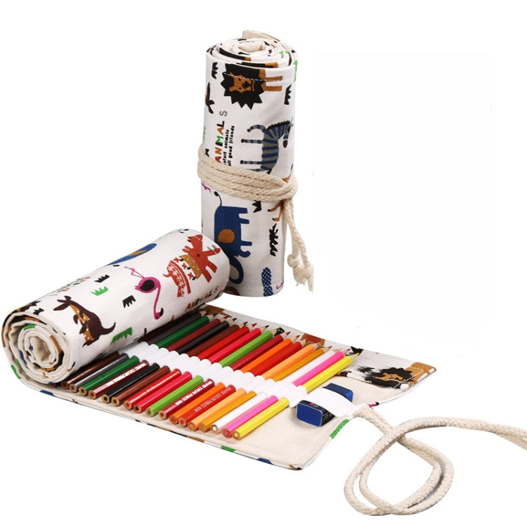 Handmade Canvas Pen Curtain Large-Capacity Pencil Case For Boys And Girls Color Pencil Sketch Stationery Box, 12 Holes, 24 Holes, 2 PCS 36 Holes, 36 Holes, 48 Holes, 72 Holes