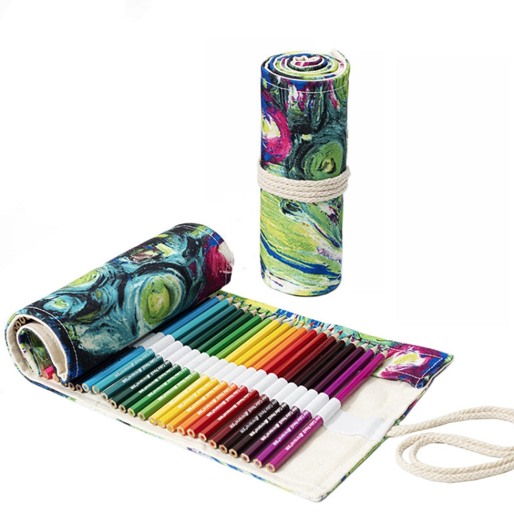 Handmade Canvas Pen Curtain Large-Capacity Pencil Case For Boys And Girls Color Pencil Sketch Stationery Box, 12 Holes, 24 Holes, 2 PCS 36 Holes, 36 Holes, 48 Holes, 72 Holes